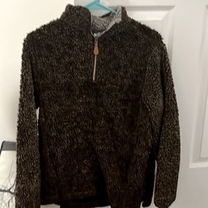 Cocoa brown Sherpa pullover jacket